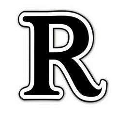 Black and White Bold Letter R