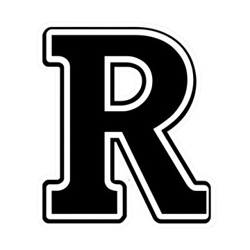 recommend clip art: Bold White Outline Letter R