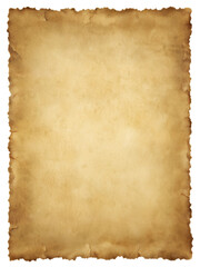 Obraz premium Old paper on a transparent background. Sepia Paper with deckle edge. 
