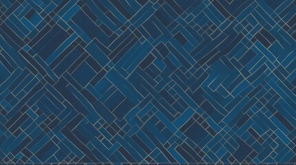 Abstract navy blue geometric pattern with intricate lines creates a modern design ideal for backgrounds or textile prints.