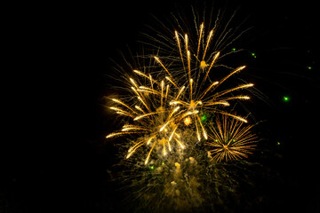 Obraz premium New Year's fireworks. Selective focus.
