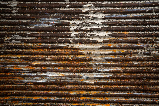 Rusted corrugated metal backdrop 