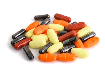 group of various colored pills