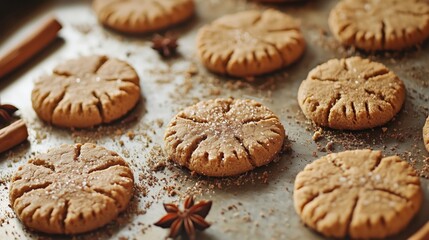 Freshly Baked Gingerbread Cookies with Spices