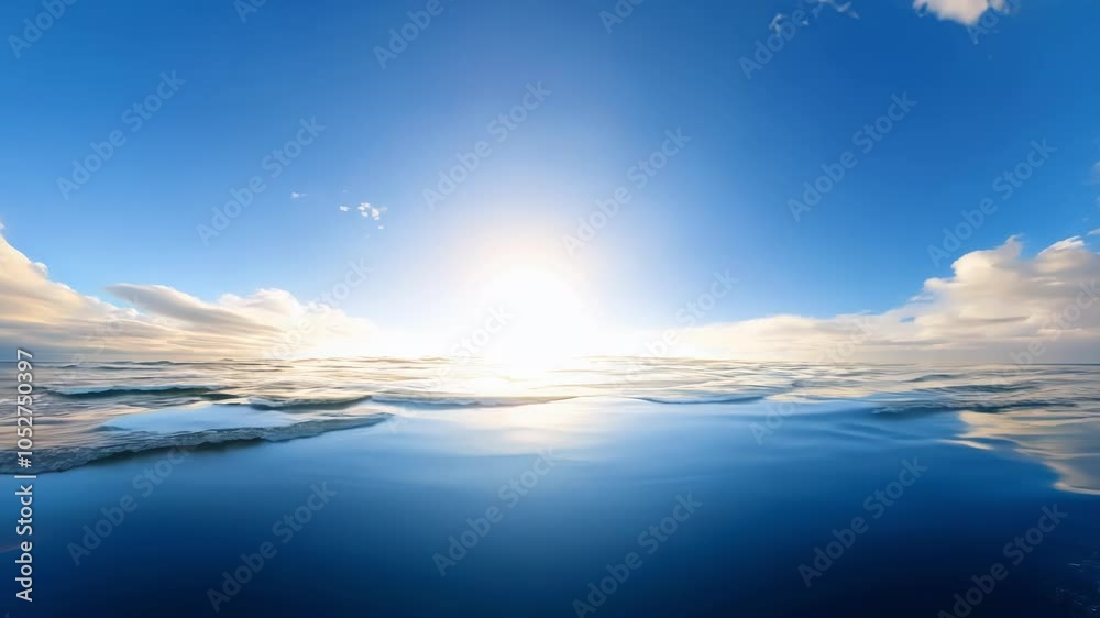 Poster surreal montage showcases the sun shining over a calm ocean, gradually transforming into a frozen se