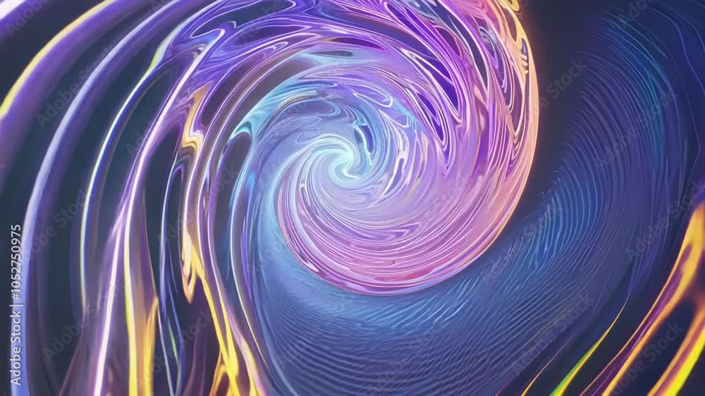 Poster morphing spheres create a vibrant, colorful swirl in this seamless animation. the hypnotic motion sh