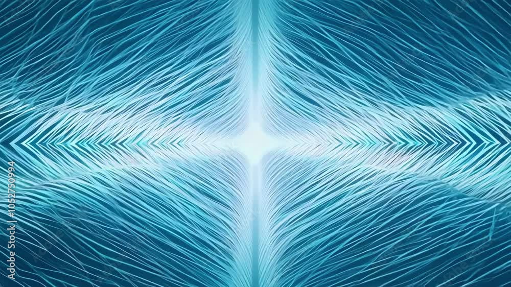 Poster waves of blue energy emanating from a bright light source. this surreal animation is ideal for proje