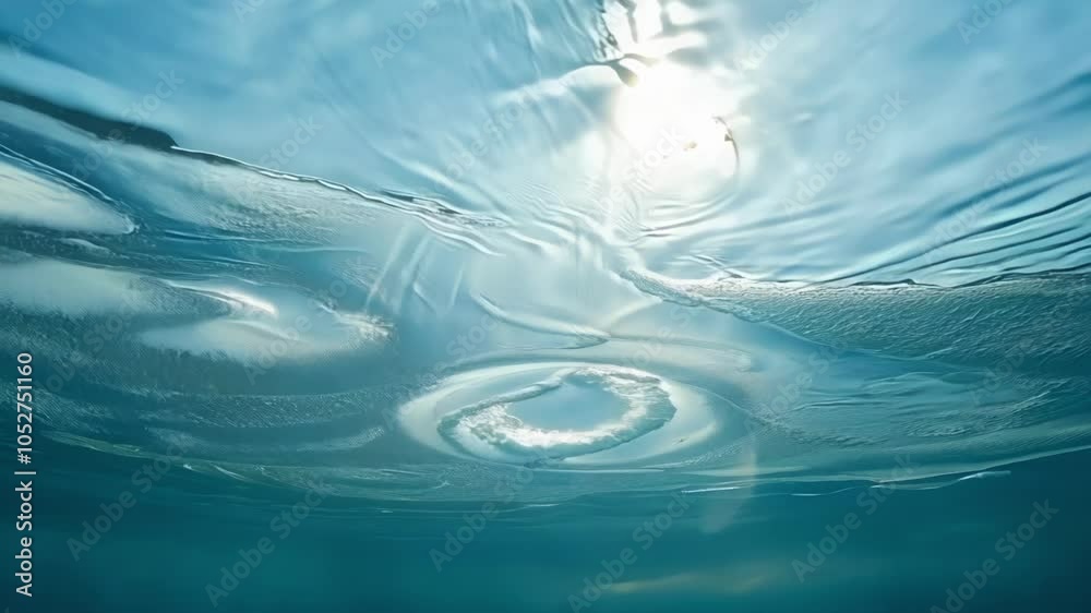 Aufkleber Light rays refract through the moving water surface, creating mesmerizing and surreal patterns. The interplay of brightness and texture evokes a calming, dreamlike atmosphere