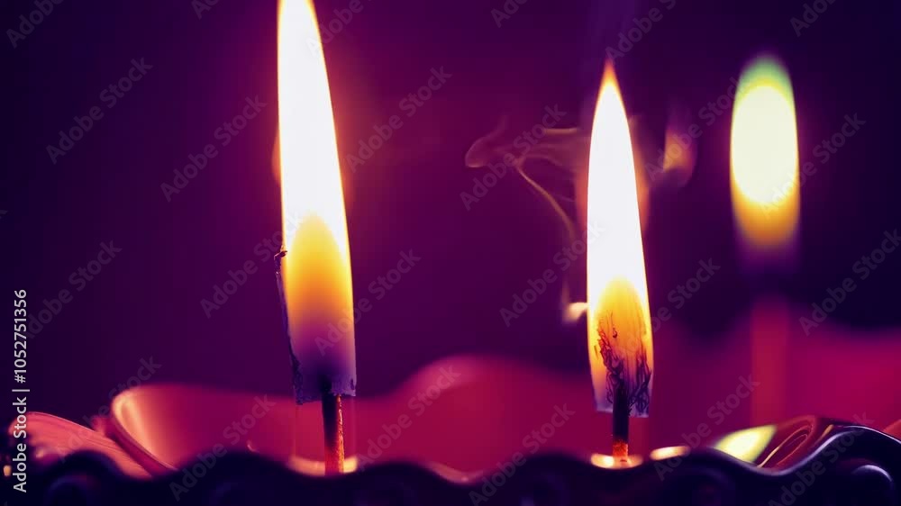 Poster candle flames dance gracefully, creating a mesmerizing and surreal visual experience. the flickering
