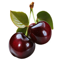High-Quality Image of a Cherry on a Transparent Background for Creative Projects and Promotions