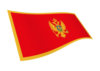 Montenegro waving flag graphic with clipping path 3d illustration