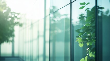 A close-up of energy-saving smart glass windows that automatically adjust