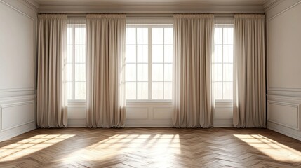 Obraz premium Elegant Interior with Natural Light and Drapes