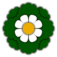 Simple white daisy flower illustration with yellow center