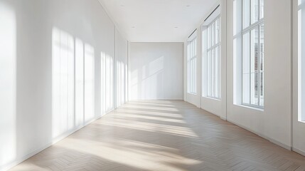 Bright and Minimalist Empty Room with Natural Light