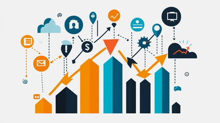 Obraz premium Abstract business Financial charts show a significant increase in profits in the stock market.This is driven by higher interest rates and continued growth. In the innovation world network of financial