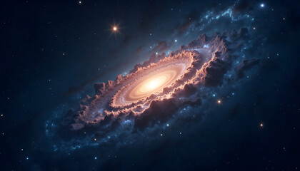 Stellar Nebula: A Glowing Centerpiece Amidst Stars
