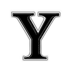 Bold Letter Y with White Outline