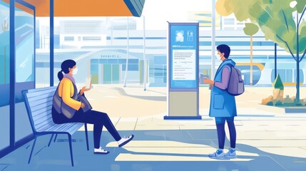 Obraz premium A WHO-led health awareness campaign poster displayed in a public area.