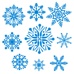 Fototapeta premium Snowflakes Collection vector isolated on white