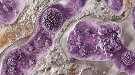 Fototapeta premium Purple Microscopic Cells Texture
