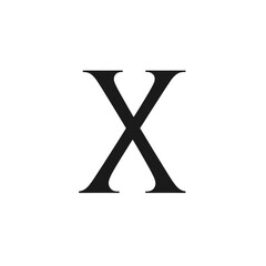 Roman Numeral X on Black Background