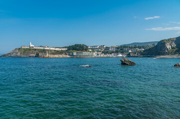 View of the town of Luarca, Spain