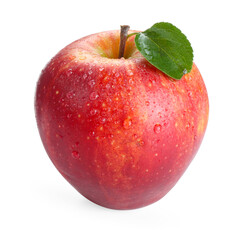 One fresh red apple isolated on white