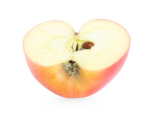 Half of fresh red apple isolated on white