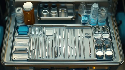 Surgical Instruments and Supplies in a Medical Tray