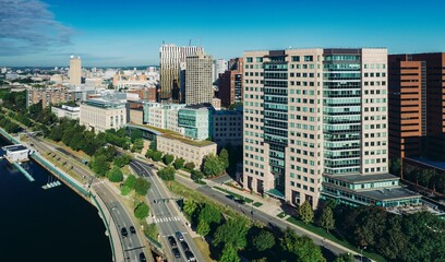 Traffic running alongside MIT, Cambridge, Massachusetts, United States.