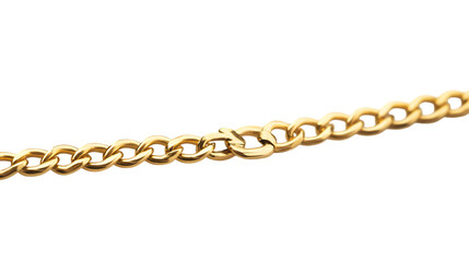 Golden Chain on White Background,