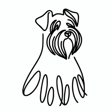 recommend clip art: Continuous outline of a cesky terrier dog head minimalist graphic design