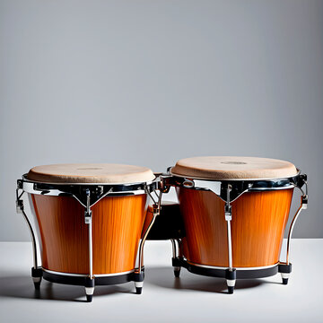 Pair of bongos isolated on white background