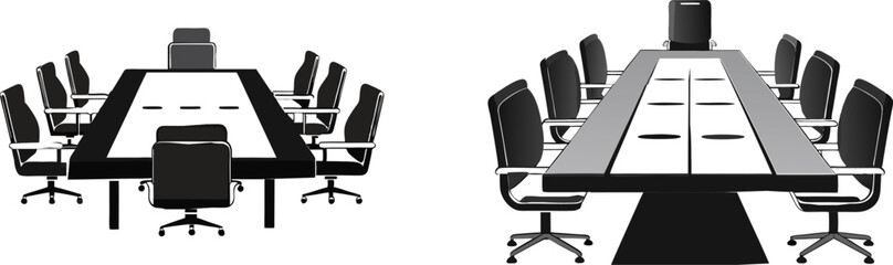 Conference Table ,white background vector illustration 