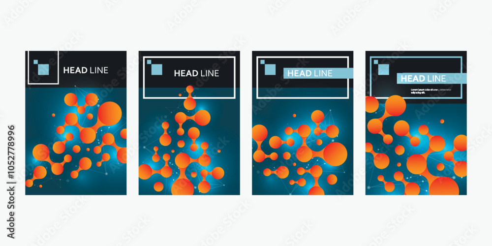 Poster abstract connect circle geometric in trendy style. trendy geometric background. business technology 