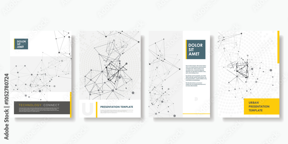 Poster Connection design poster. Education leaflet design. Graphic element vector. Digital science technology concept.