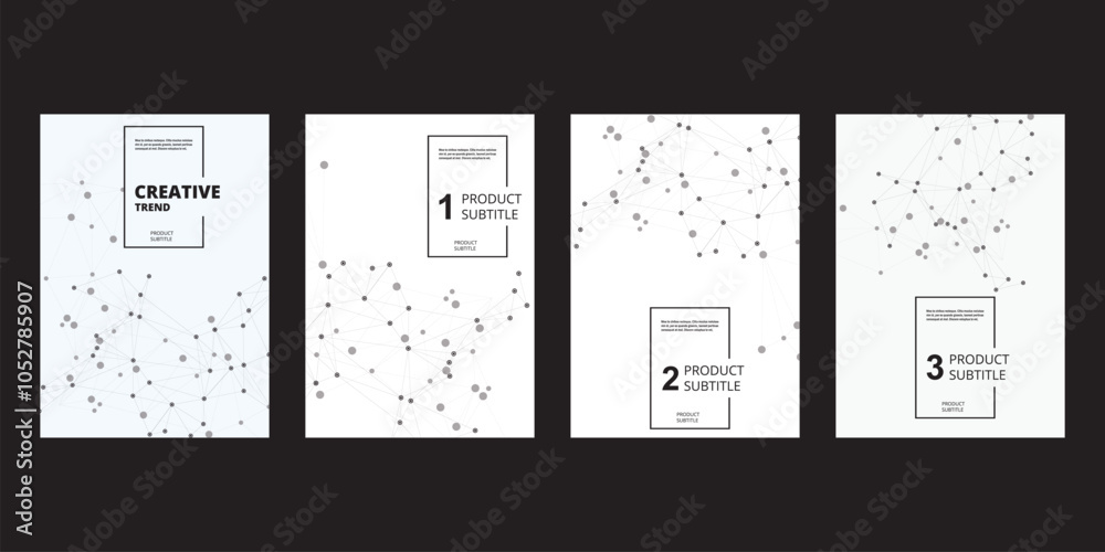 Poster trendy business card for medical design. digital science technology. business idea concept. abstract