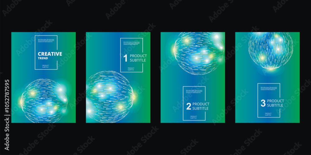 Leinwandbilder Sphere of short glowing lines on set cover template. Abstract vector space background. Explosion of glowing particles. Futuristic technology style