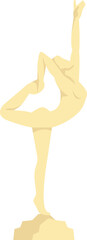 Golden statue of a gymnast performing a rhythmic gymnastics exercise, balancing on one leg