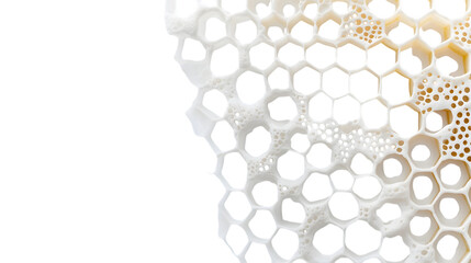 Obraz premium Honeycomb isolated, top view, white background