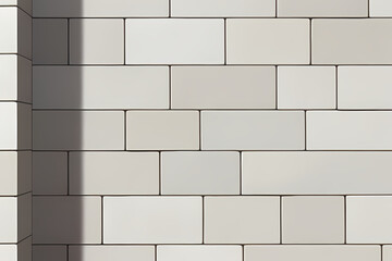 white brick wall, masonry pattern of painted stone and concrete