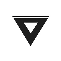 Abstract Geometric Shape - Triangle with Line