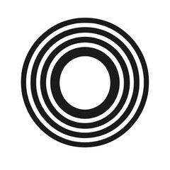 Obraz premium Abstract Black and White Concentric Circles Design