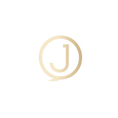 Gold Circle Letter J Logo