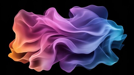 Obraz premium Abstract colorful waves create a mesmerizing flow of vibrant hues on a dark background, AI