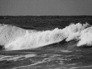 The beginning of Monsoon in East Coast of Malaysia. Wave on the beach