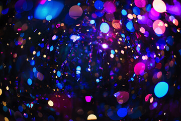 Vibrant lights and colors at a festive night party
