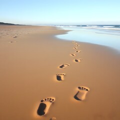 footprints on the beach