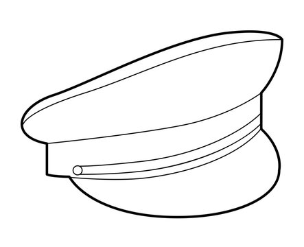 recommend clip art: Peaked Cap with Peak. Hat for Head Fashion accessory clothing technical illustration. Vector headgear for Men, women, unisex style, flat template CAD mockup sketch outline isolated